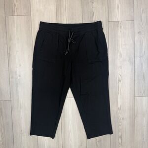 T By Talbots XL Black Pima Terry Ankle Cropped Sweatpants Pants